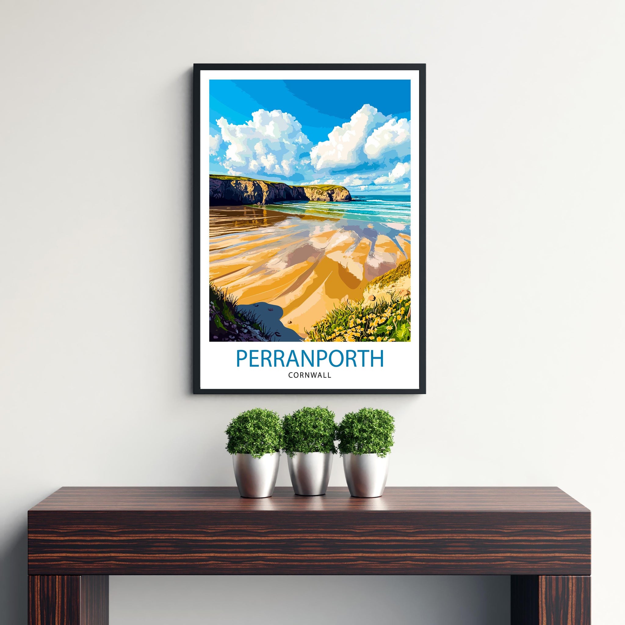 Perranporth Cornwall Travel Poster