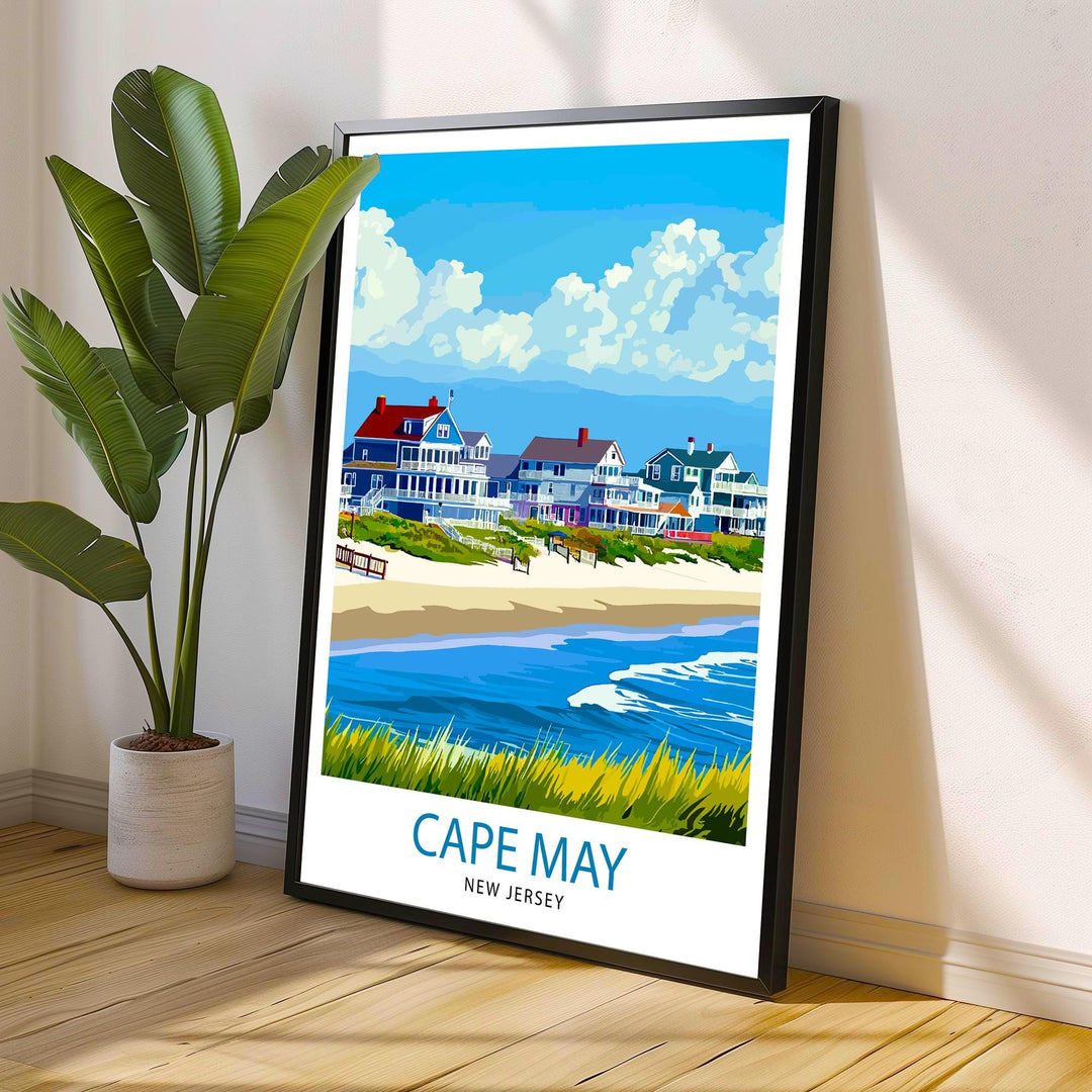 Cape May New Jersey Travel Print Wall Decor Wall Art Cape May Beach Scene Wall Hanging Home Décor Coastal Gift Art Lovers Scenic Print