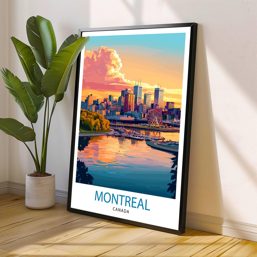 Montreal Canada Travel Print Wall Decor Wall Art Montreal Skyline Wall Hanging Home Décor Montreal Gift Art Lovers Canadian Art Lover Gift