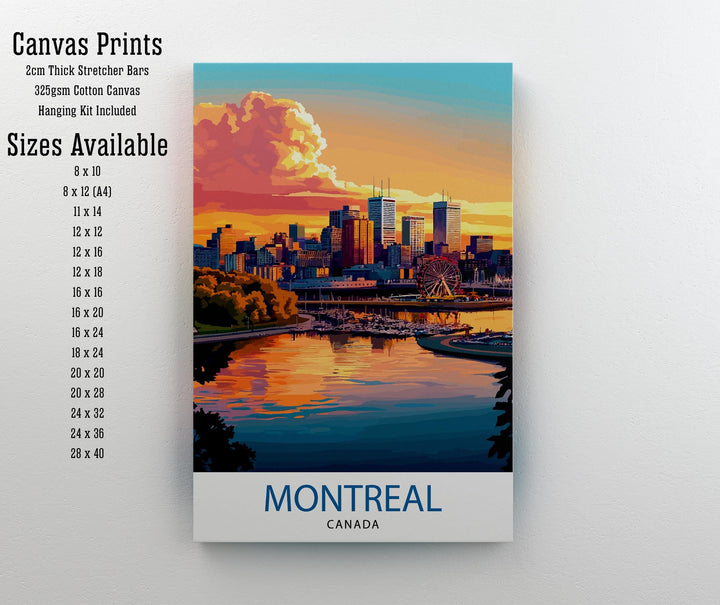 Montreal Canada Travel Print Wall Decor Wall Art Montreal Skyline Wall Hanging Home Décor Montreal Gift Art Lovers Canadian Art Lover Gift