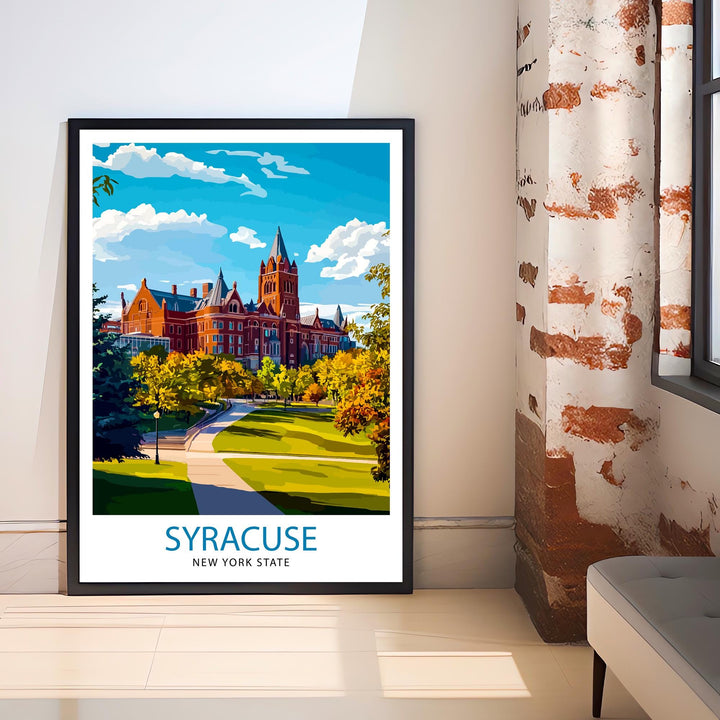 Syracuse New York Travel Print Wall Decor Wall Art Syracuse Skyline Wall Hanging Home Décor Syracuse Gift Art Lovers Upstate New York Art