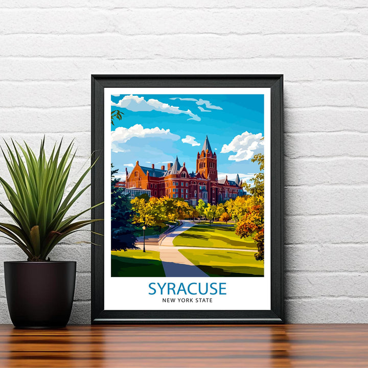 Syracuse New York Travel Print Wall Decor Wall Art Syracuse Skyline Wall Hanging Home Décor Syracuse Gift Art Lovers Upstate New York Art