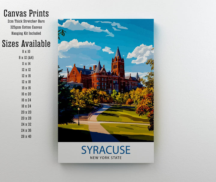 Syracuse New York Travel Print Wall Decor Wall Art Syracuse Skyline Wall Hanging Home Décor Syracuse Gift Art Lovers Upstate New York Art