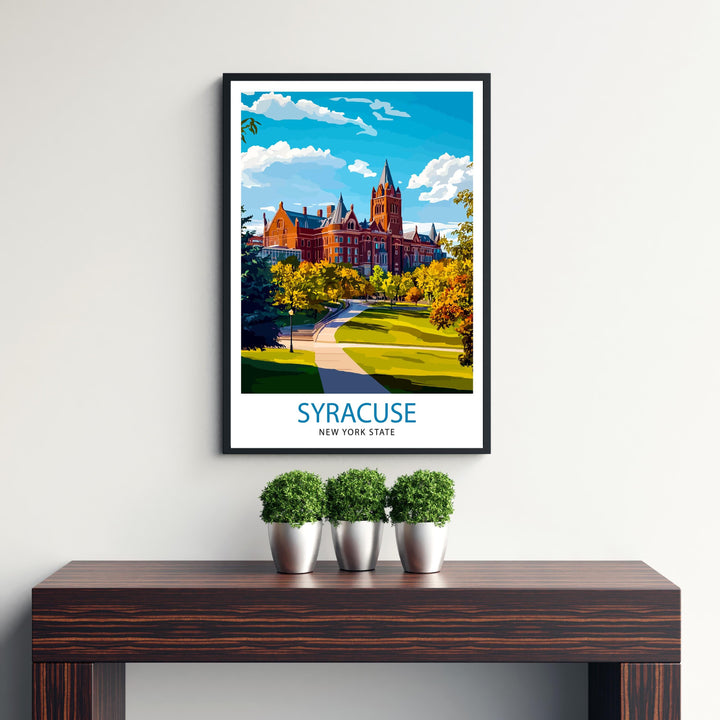 Syracuse New York Travel Print Wall Decor Wall Art Syracuse Skyline Wall Hanging Home Décor Syracuse Gift Art Lovers Upstate New York Art