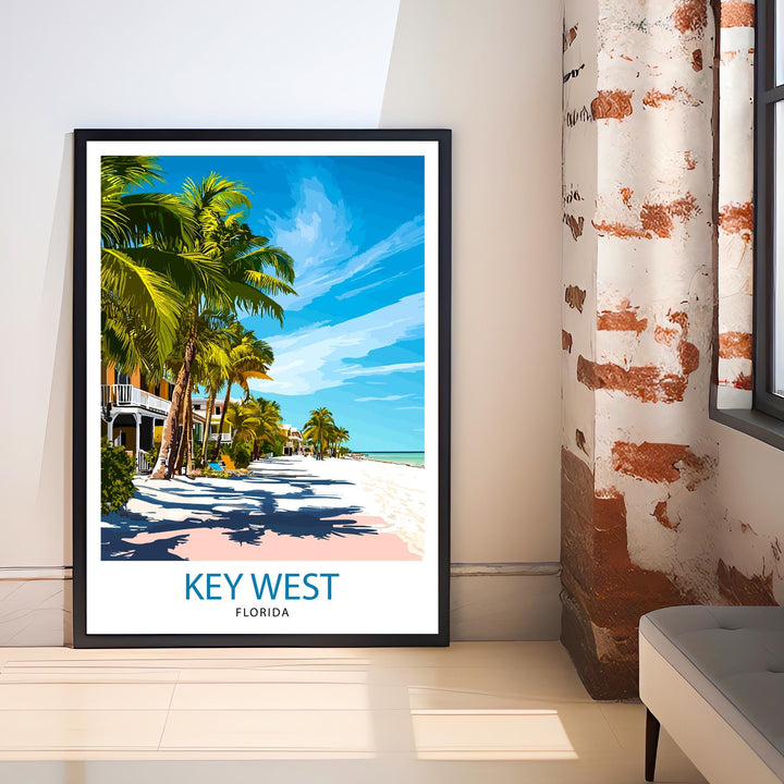 Key West Florida Travel Print Wall Decor Wall Art Key West Landscape Wall Hanging Home Décor Tropical Paradise Gift Art Lovers Coastal Print