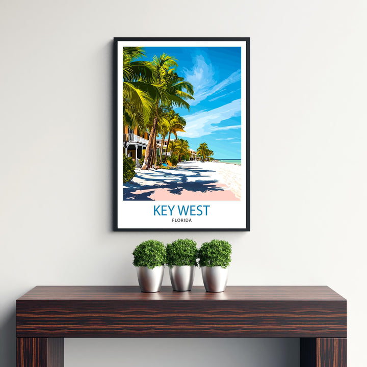 Key West Florida Travel Print Wall Decor Wall Art Key West Landscape Wall Hanging Home Décor Tropical Paradise Gift Art Lovers Coastal Print