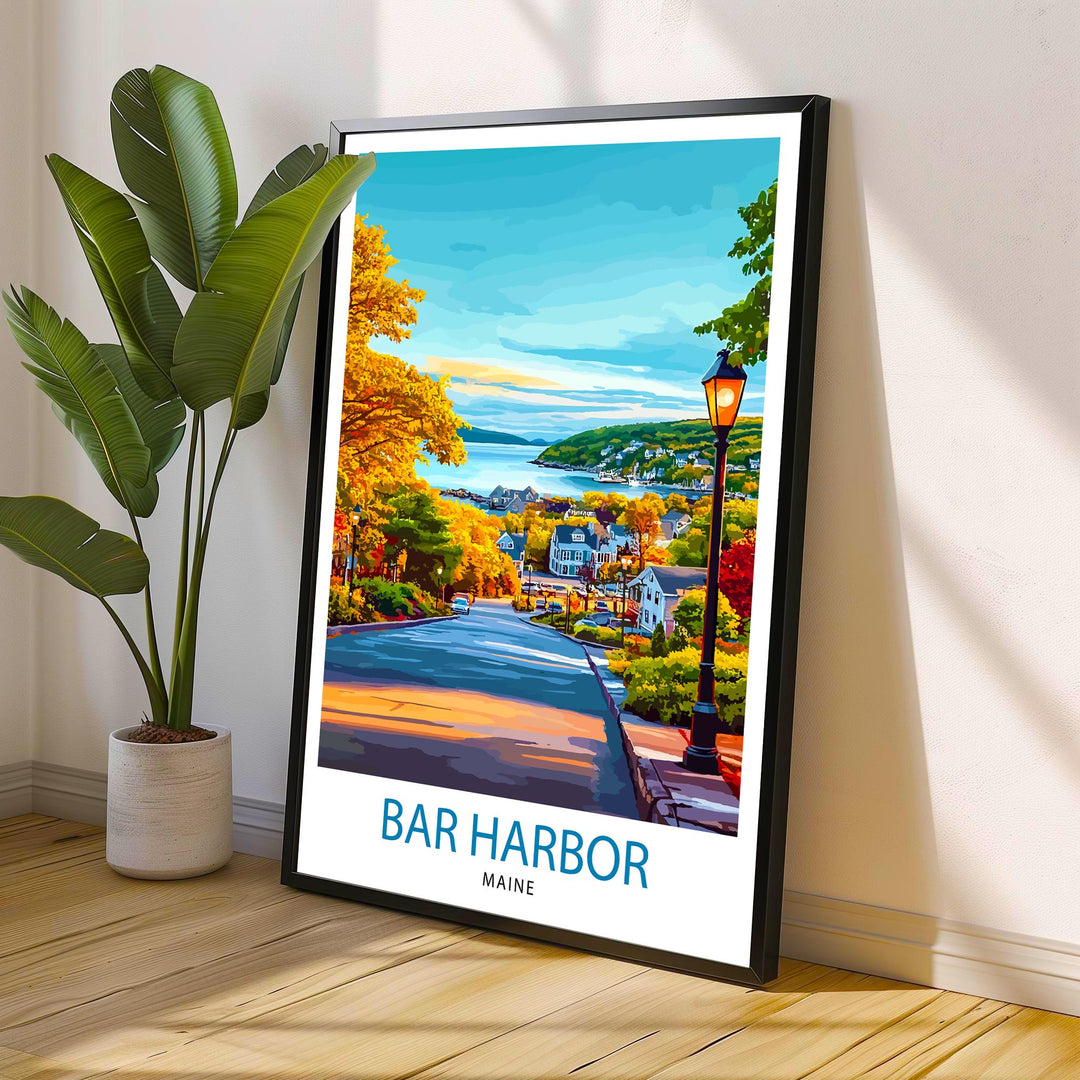 Bar Harbor Maine Travel Print Wall Decor Wall Art Bar Harbor Landscape Wall Hanging Home Décor Acadia National Park Gift Art Lovers Coastal