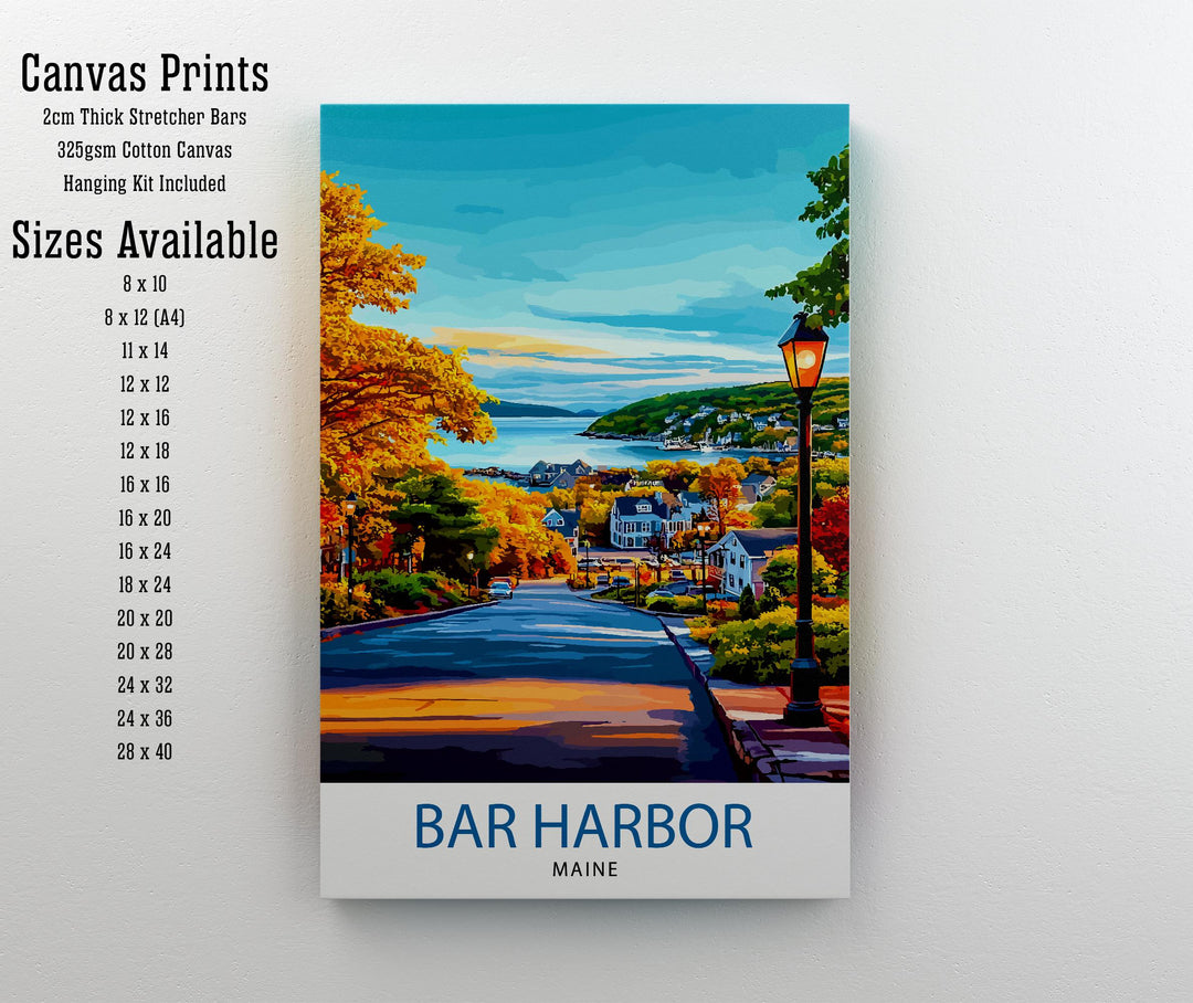 Bar Harbor Maine Travel Print Wall Decor Wall Art Bar Harbor Landscape Wall Hanging Home Décor Acadia National Park Gift Art Lovers Coastal