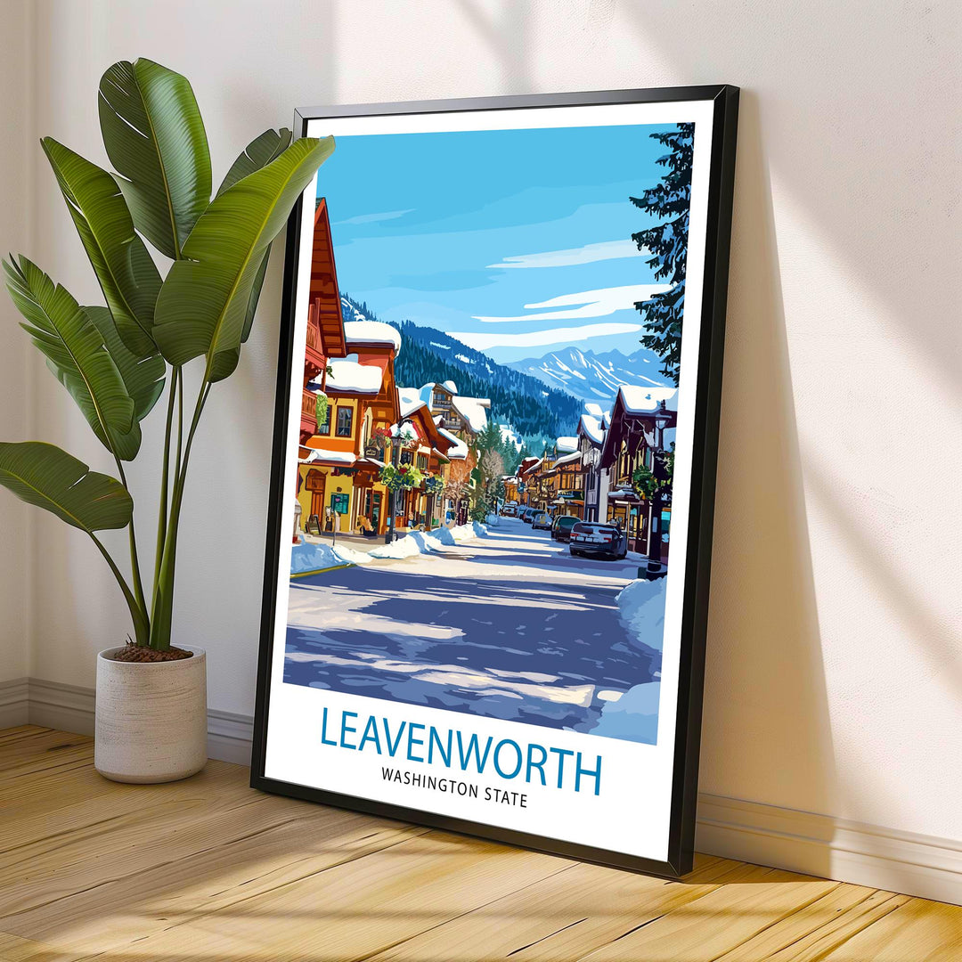 Leavenworth Washington Travel Print Wall Decor Wall Art Leavenworth Landscape Wall Hanging Home Décor Bavarian Village Gift Art Lovers