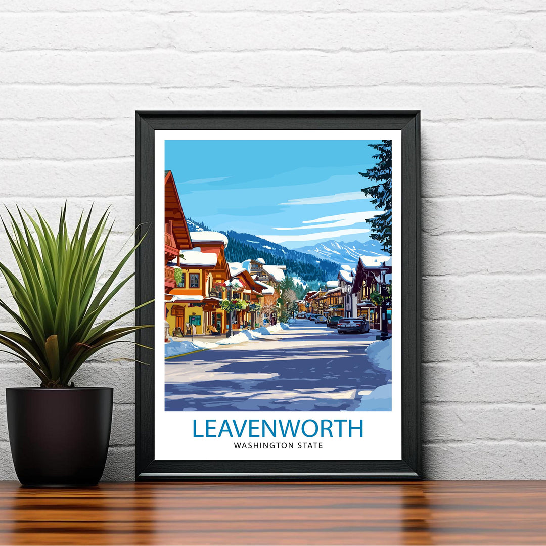 Leavenworth Washington Travel Print Wall Decor Wall Art Leavenworth Landscape Wall Hanging Home Décor Bavarian Village Gift Art Lovers