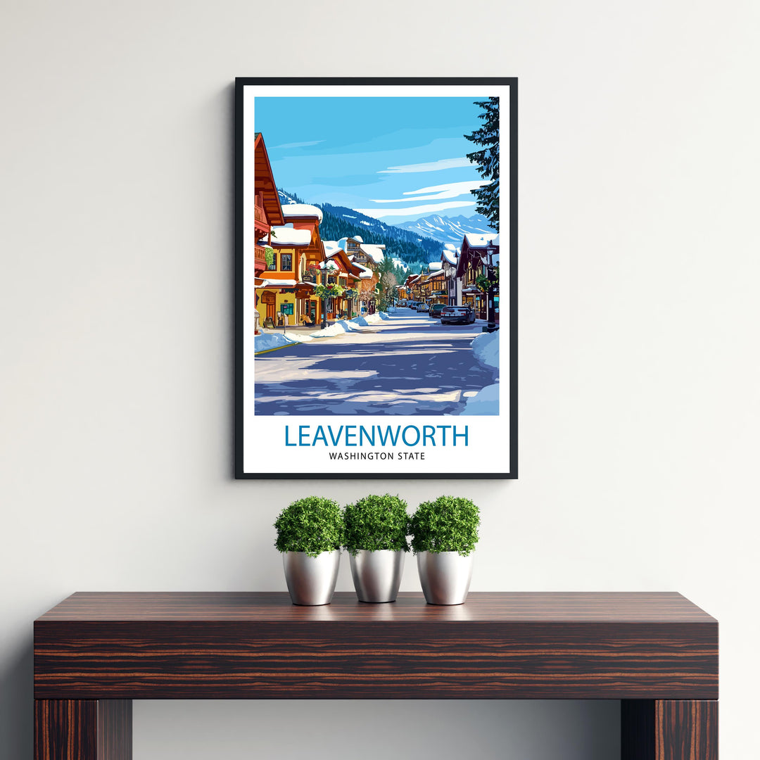 Leavenworth Washington Travel Print Wall Decor Wall Art Leavenworth Landscape Wall Hanging Home Décor Bavarian Village Gift Art Lovers