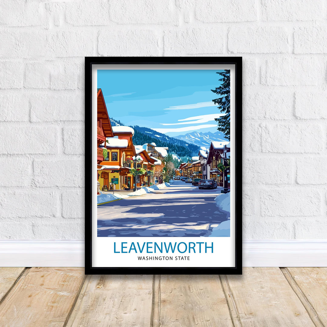 Leavenworth Washington Travel Print Wall Decor Wall Art Leavenworth Landscape Wall Hanging Home Décor Bavarian Village Gift Art Lovers