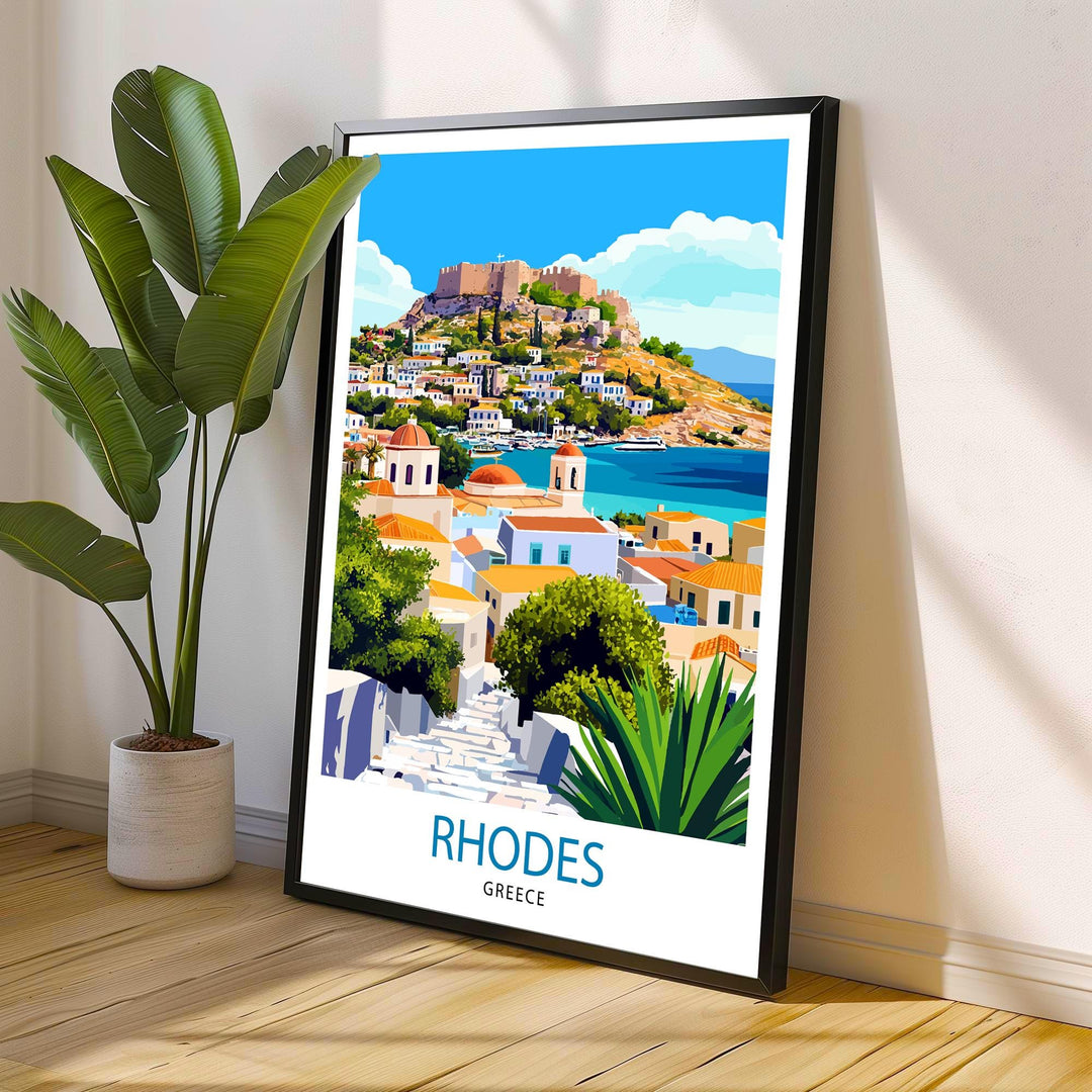 Rhodes Greece Travel Print Wall Decor Wall Art Rhodes Old Town Wall Hanging Home Décor Greek Islands Gift Art Lovers Mediterranean Art Lover