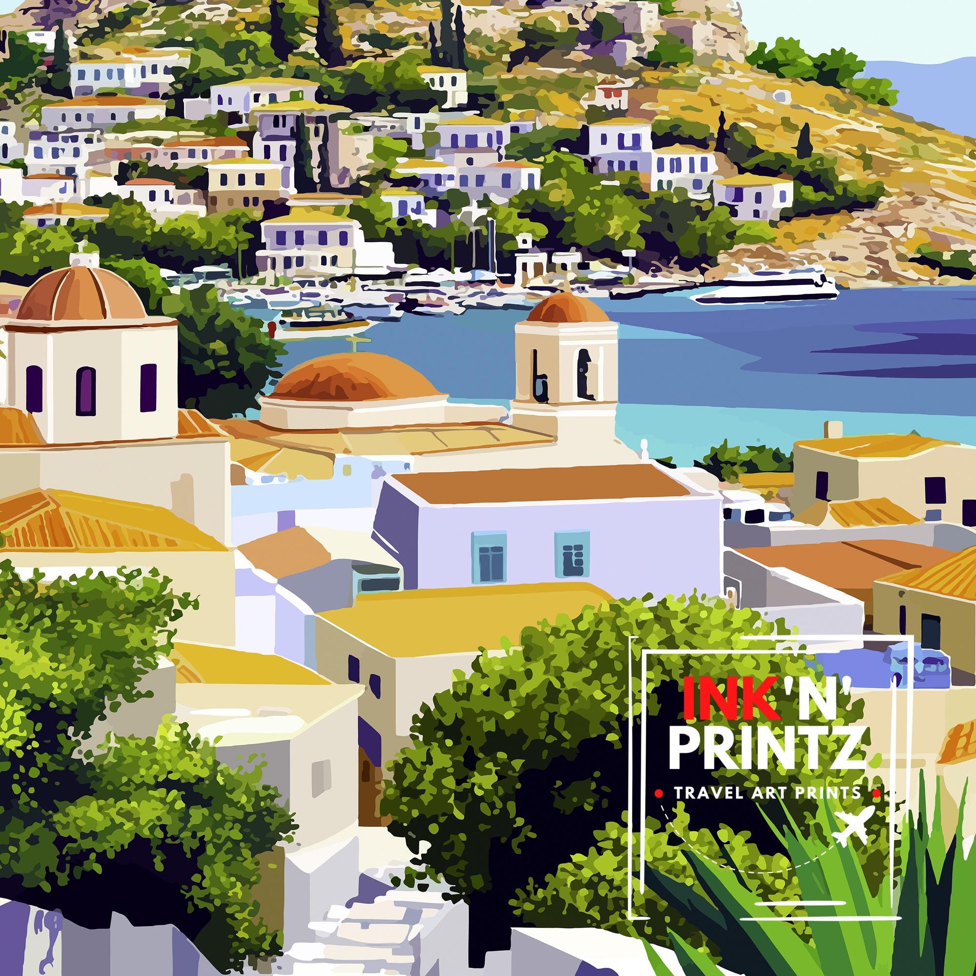 Rhodes Greece Travel Print Wall Decor Wall Art Rhodes Old Town Wall Hanging Home Décor Greek Islands Gift Art Lovers Mediterranean Art Lover