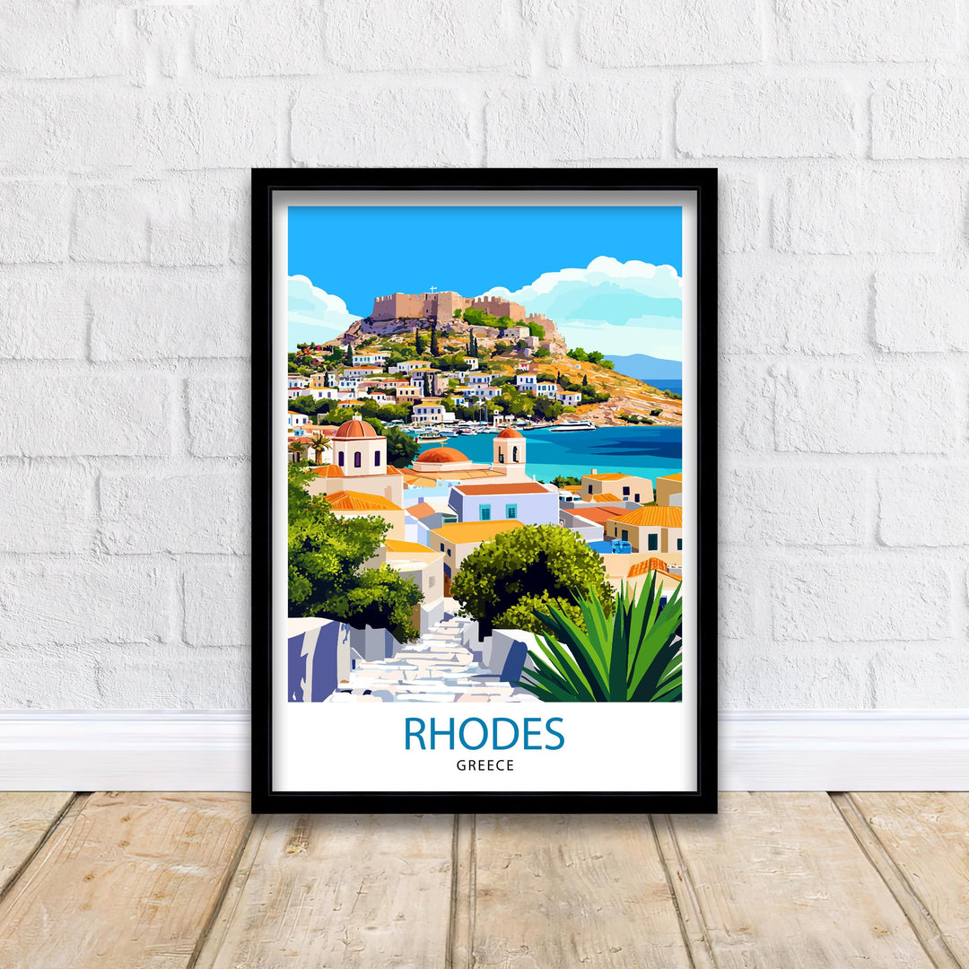 Rhodes Greece Travel Print Wall Decor Wall Art Rhodes Old Town Wall Hanging Home Décor Greek Islands Gift Art Lovers Mediterranean Art Lover