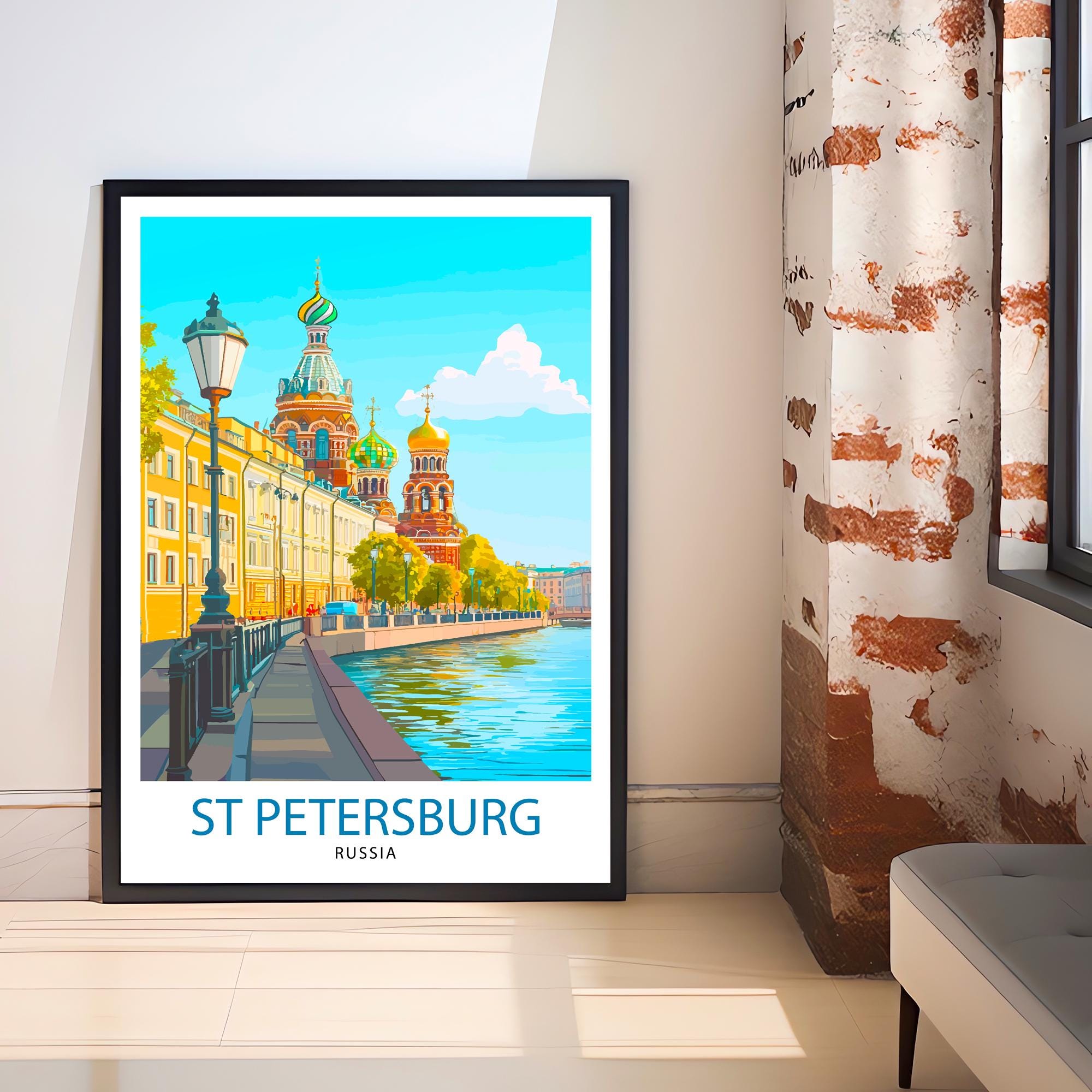 St. Petersburg Russia Travel Print Wall Decor Wall Art St. Petersburg Skyline Wall Hanging Home Décor Russian Art Gift Art Lovers Historic
