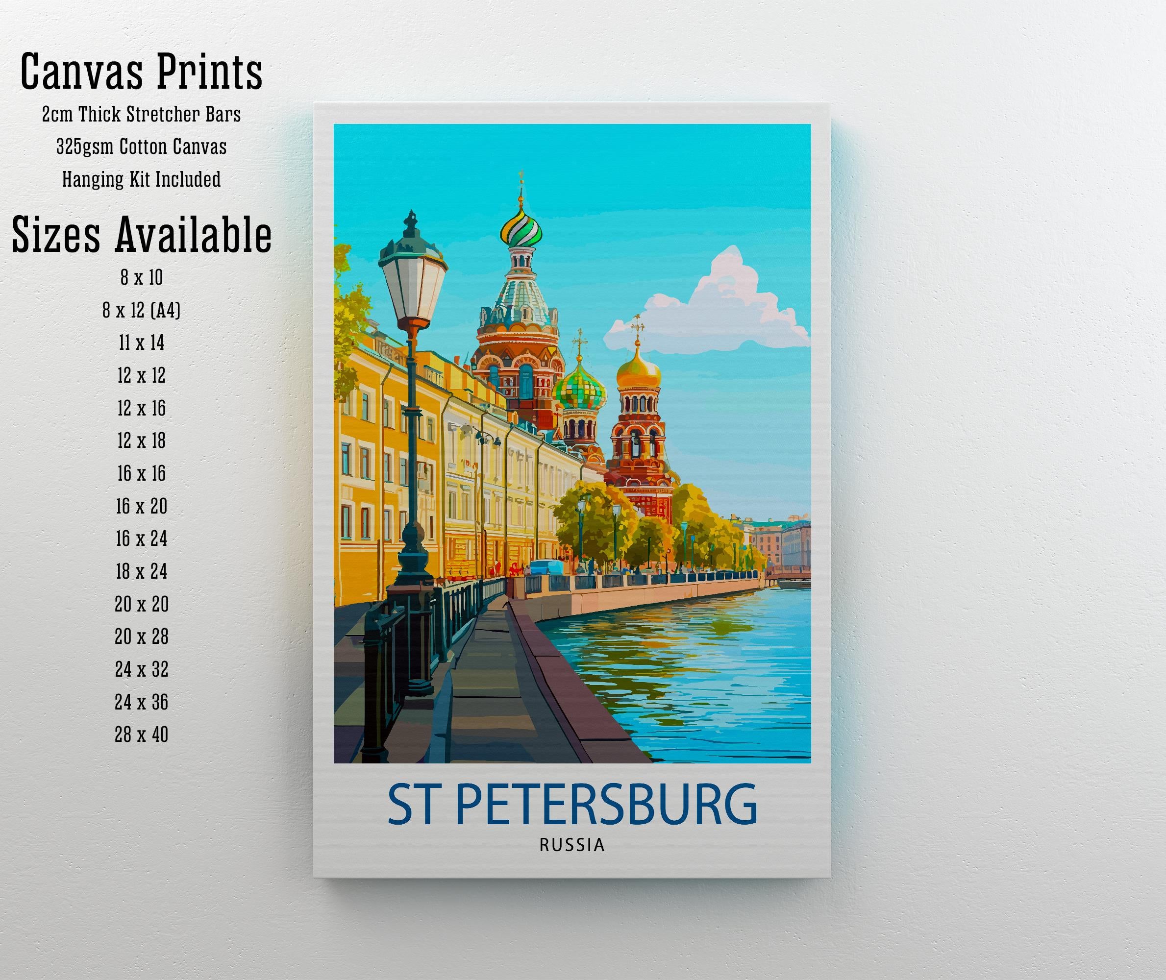 St. Petersburg Russia Travel Print Wall Decor Wall Art St. Petersburg Skyline Wall Hanging Home Décor Russian Art Gift Art Lovers Historic