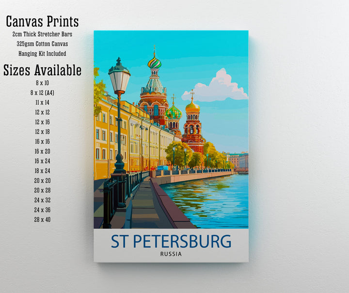 St. Petersburg Russia Travel Print Wall Decor Wall Art St. Petersburg Skyline Wall Hanging Home Décor Russian Art Gift Art Lovers Historic