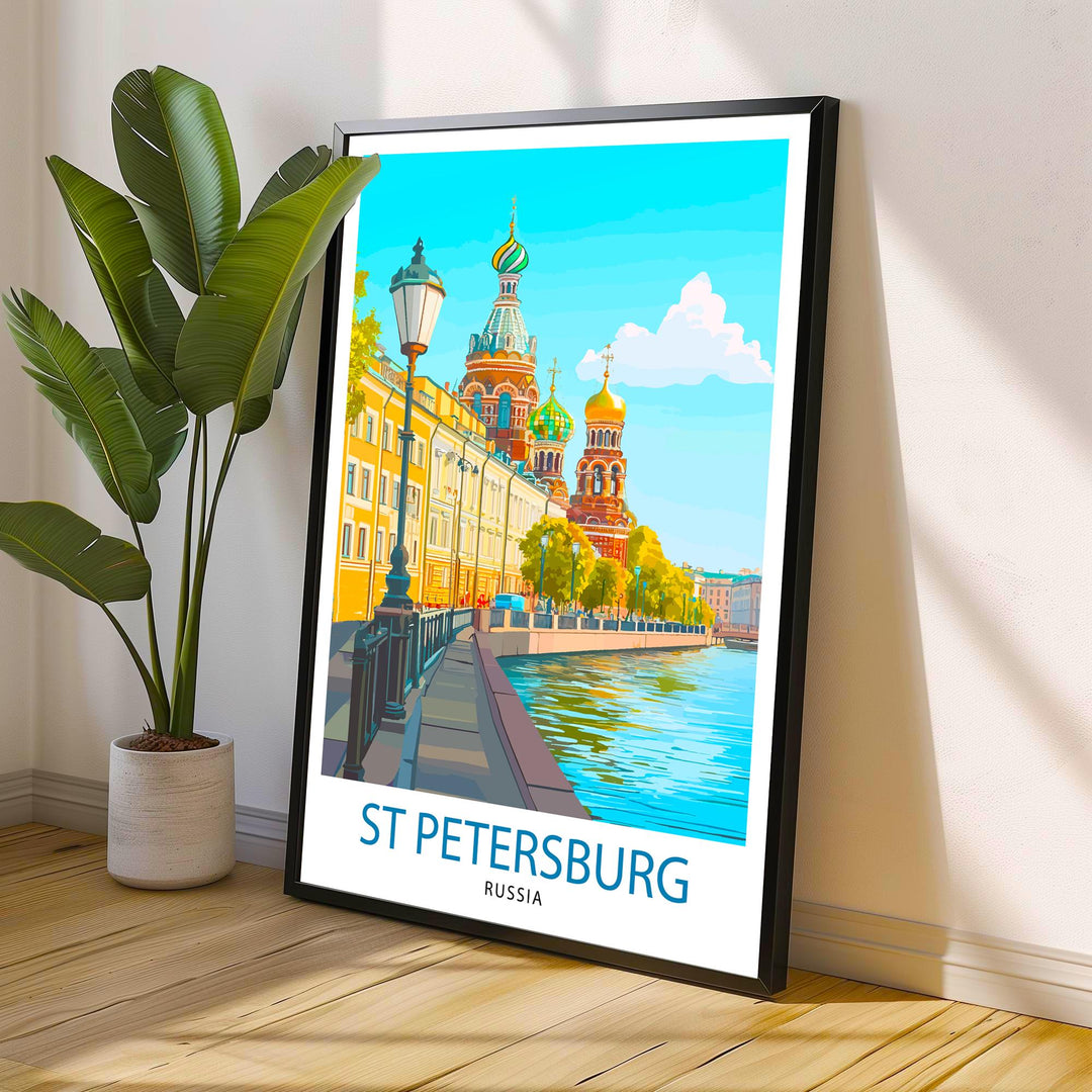 St. Petersburg Russia Travel Print Wall Decor Wall Art St. Petersburg Skyline Wall Hanging Home Décor Russian Art Gift Art Lovers Historic