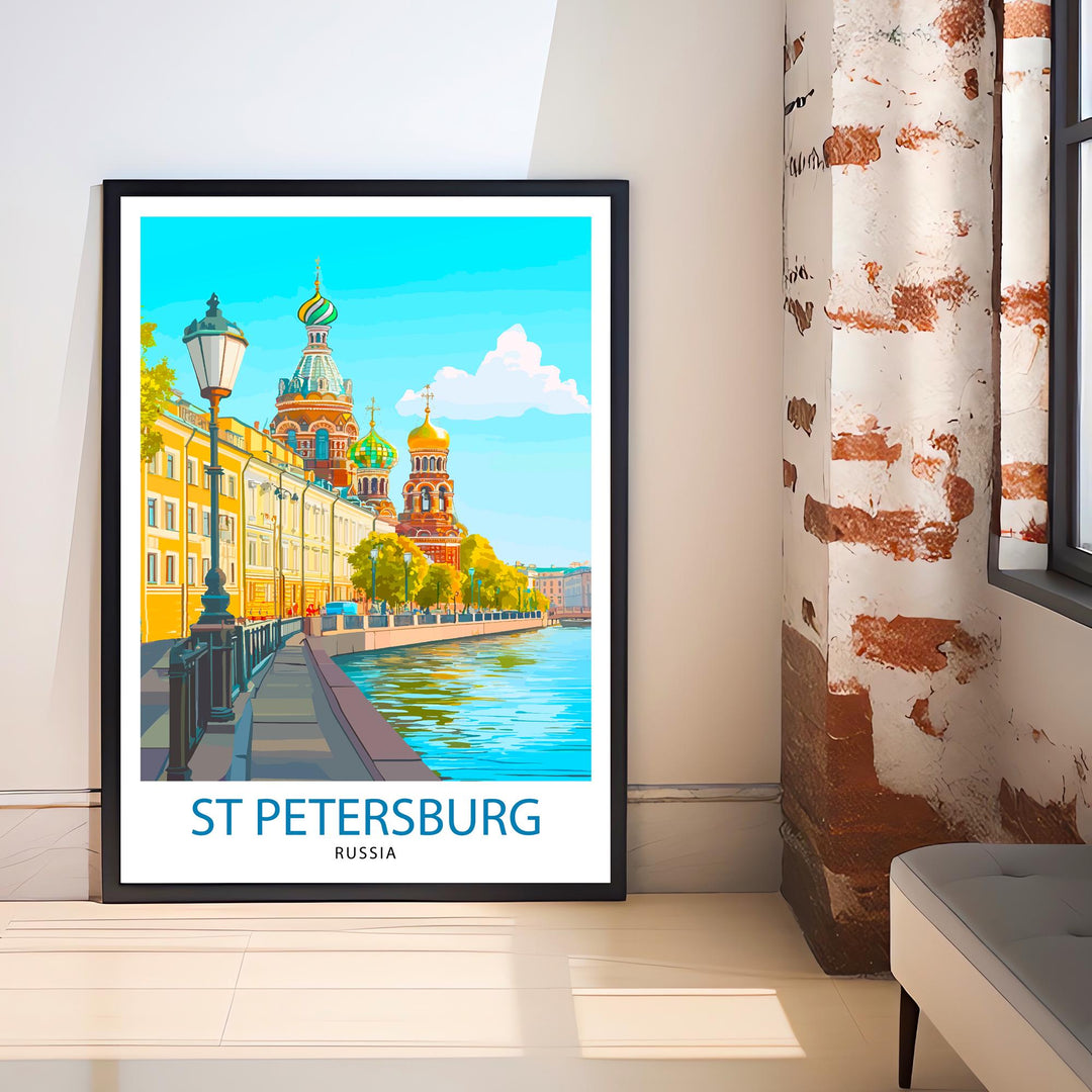 St. Petersburg Russia Travel Print Wall Decor Wall Art St. Petersburg Skyline Wall Hanging Home Décor Russian Art Gift Art Lovers Historic