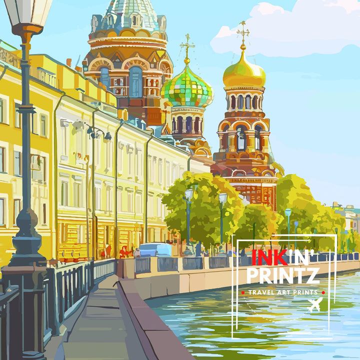 St. Petersburg Russia Travel Print Wall Decor Wall Art St. Petersburg Skyline Wall Hanging Home Décor Russian Art Gift Art Lovers Historic