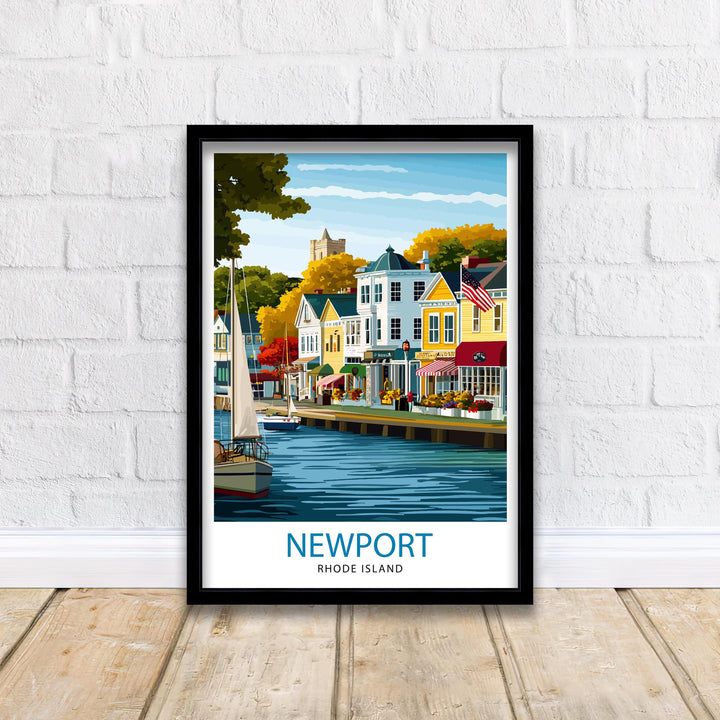 Newport Rhode Island Travel Print Wall Decor Wall Art Newport Landscape Wall Hanging Home Décor Coastal Gift Art Lovers Historic Print