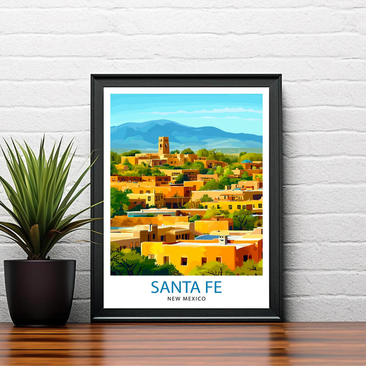 Santa Fe New Mexico Travel Print Wall Decor Wall Art Santa Fe Landscape Wall Hanging Home Décor Southwestern Gift Art Lovers Cultural