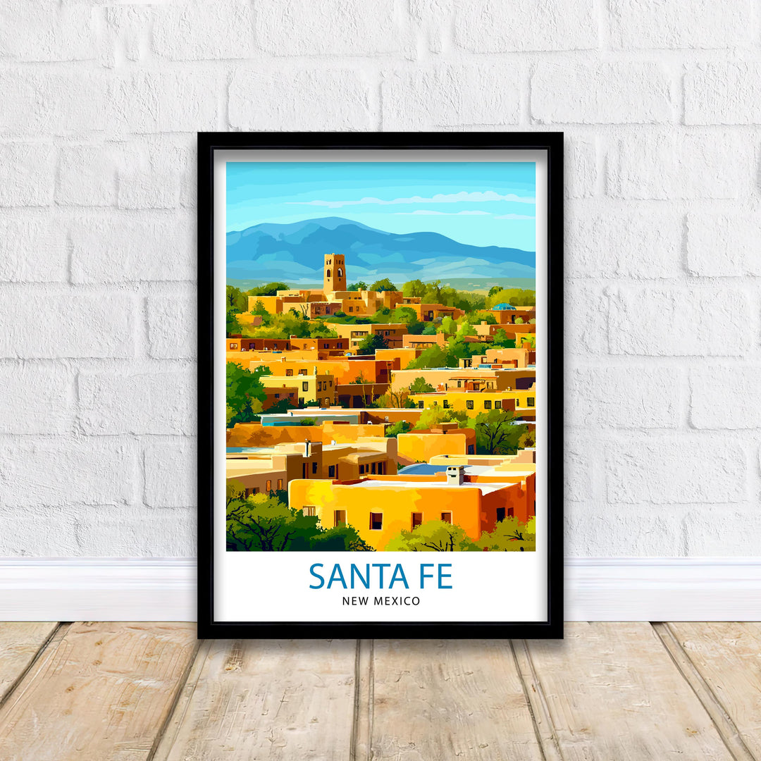 Santa Fe New Mexico Travel Print Wall Decor Wall Art Santa Fe Landscape Wall Hanging Home Décor Southwestern Gift Art Lovers Cultural