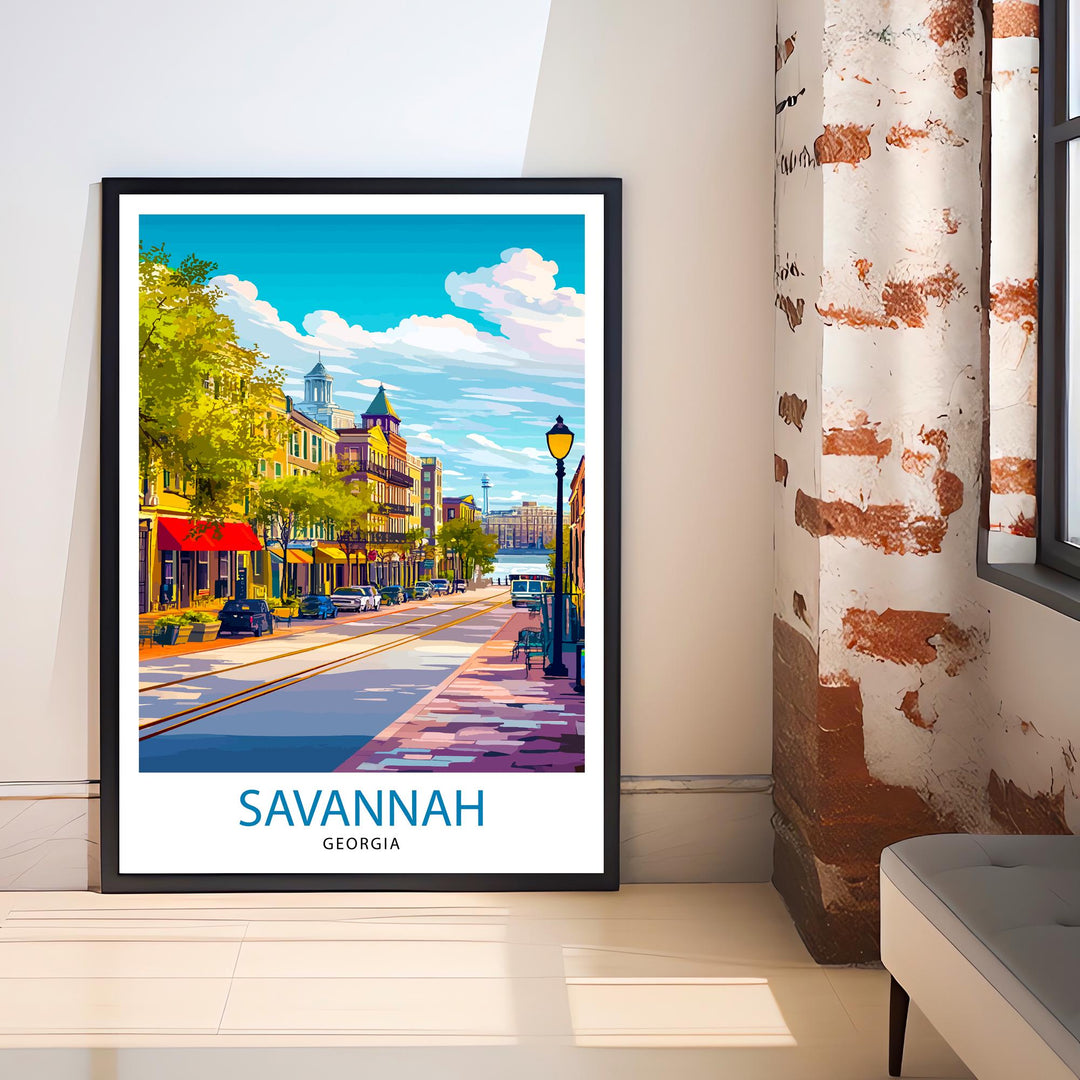 Savannah Georgia Travel Print Wall Decor Wall Art Savannah Landscape Wall Hanging Home Décor Southern Charm Gift Art Lovers Historic Print