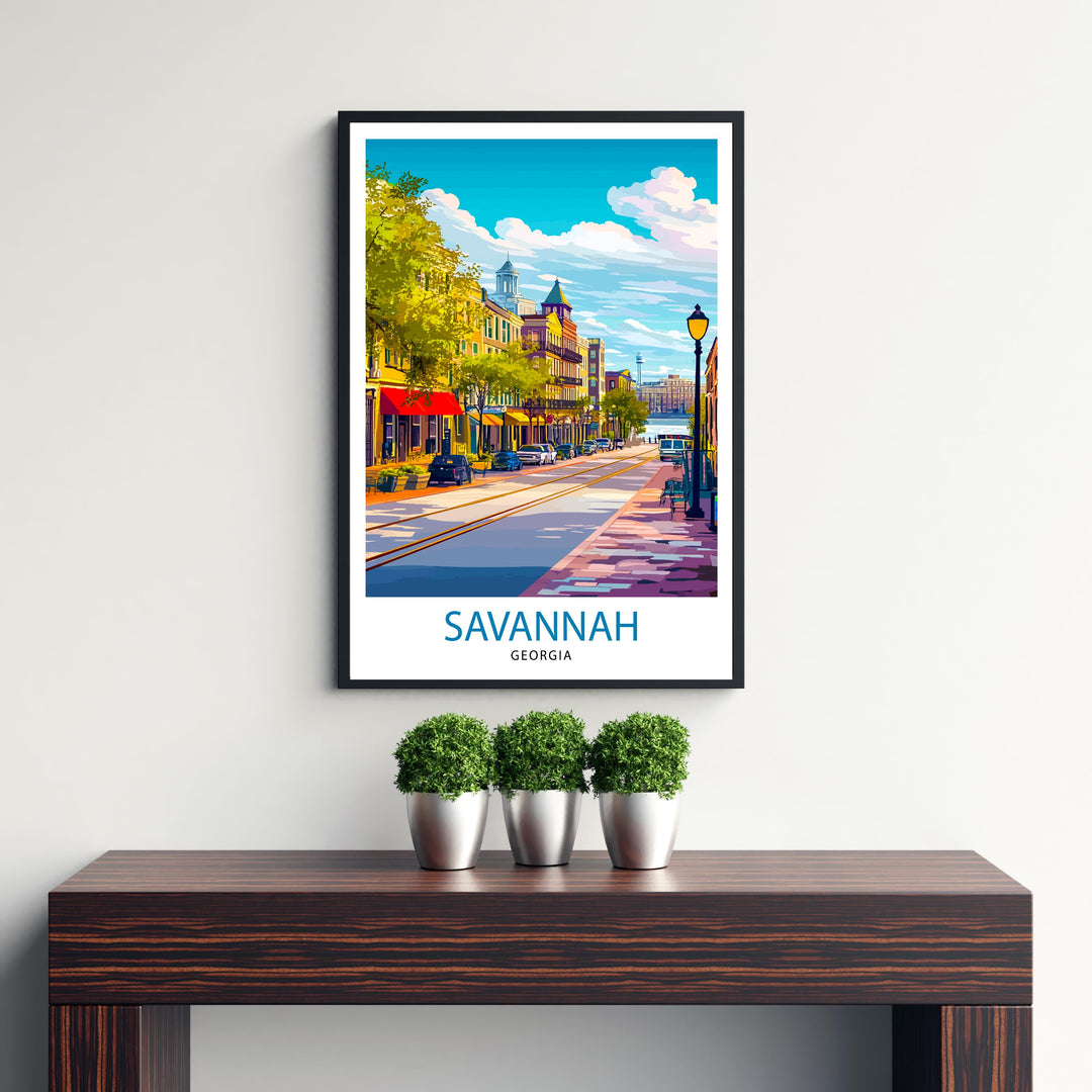 Savannah Georgia Travel Print Wall Decor Wall Art Savannah Landscape Wall Hanging Home Décor Southern Charm Gift Art Lovers Historic Print