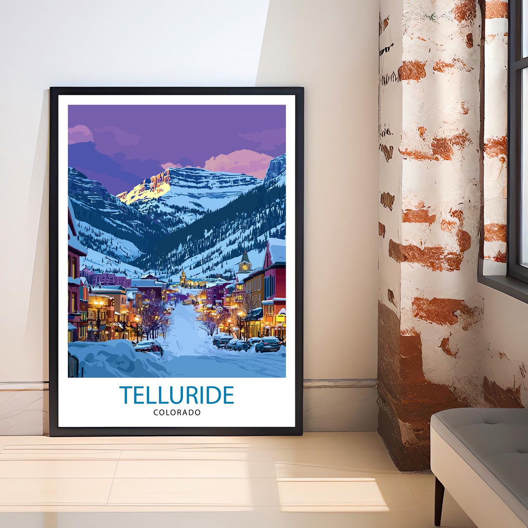 Telluride Colorado Travel Print Wall Decor Wall Art Telluride Landscape Wall Hanging Home Décor Mountain Town Gift Art Lovers Scenic Print