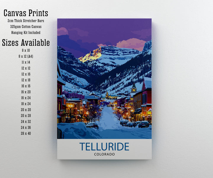 Telluride Colorado Travel Print Wall Decor Wall Art Telluride Landscape Wall Hanging Home Décor Mountain Town Gift Art Lovers Scenic Print