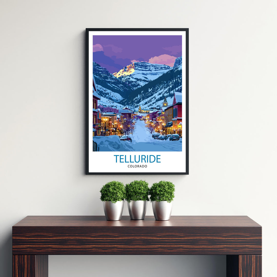 Telluride Colorado Travel Print Wall Decor Wall Art Telluride Landscape Wall Hanging Home Décor Mountain Town Gift Art Lovers Scenic Print