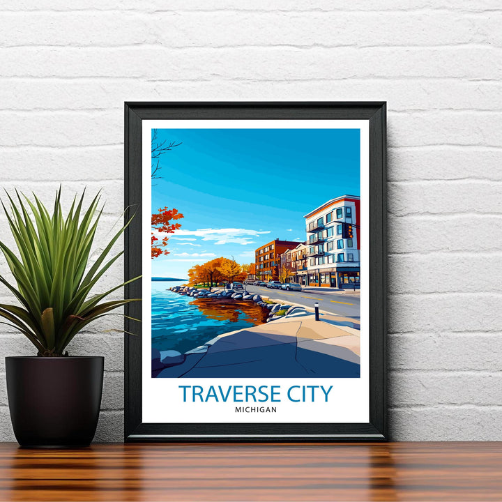 Traverse City Michigan Travel Print Wall Decor Wall Art Traverse City Landscape Wall Hanging Home Décor Northern Michigan Gift Art Lovers