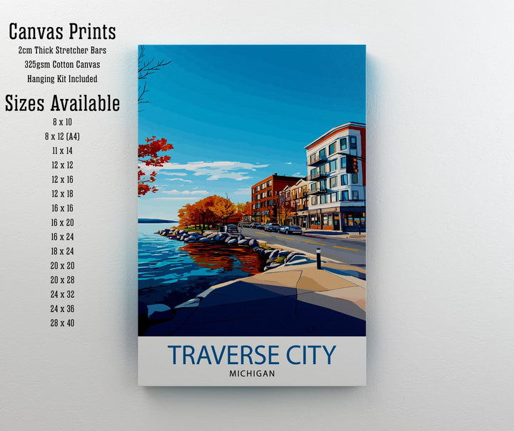 Traverse City Michigan Travel Print Wall Decor Wall Art Traverse City Landscape Wall Hanging Home Décor Northern Michigan Gift Art Lovers