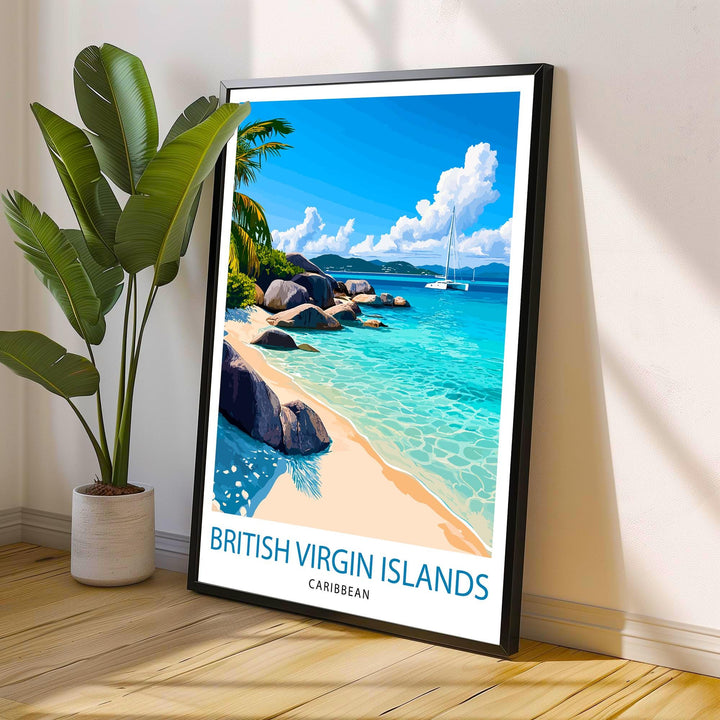 British Virgin Islands Travel Print Wall Decor Wall Art BVI Tropical Landscape Wall Hanging Home Décor Caribbean Gift Art Lovers Beach Art