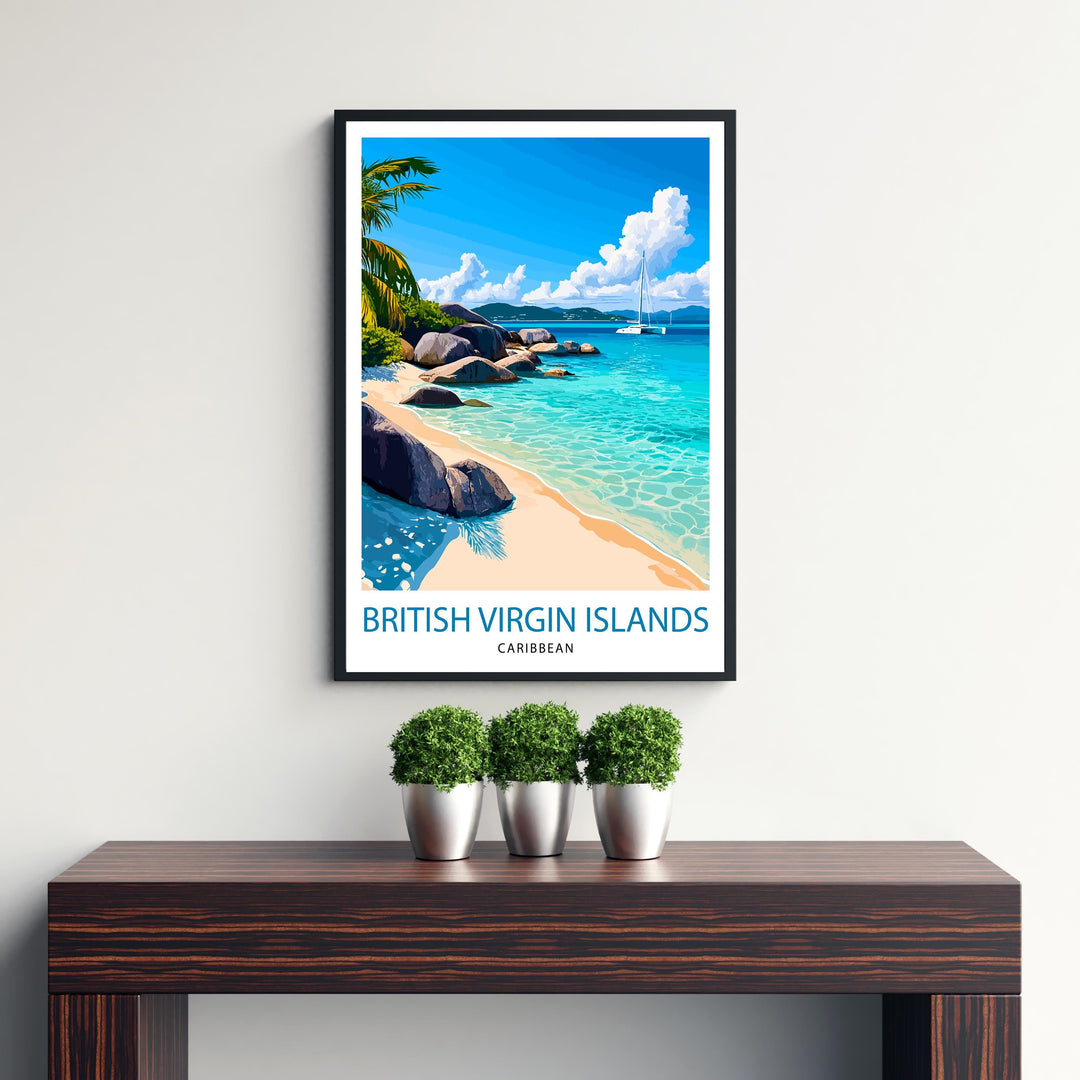 British Virgin Islands Travel Print Wall Decor Wall Art BVI Tropical Landscape Wall Hanging Home Décor Caribbean Gift Art Lovers Beach Art