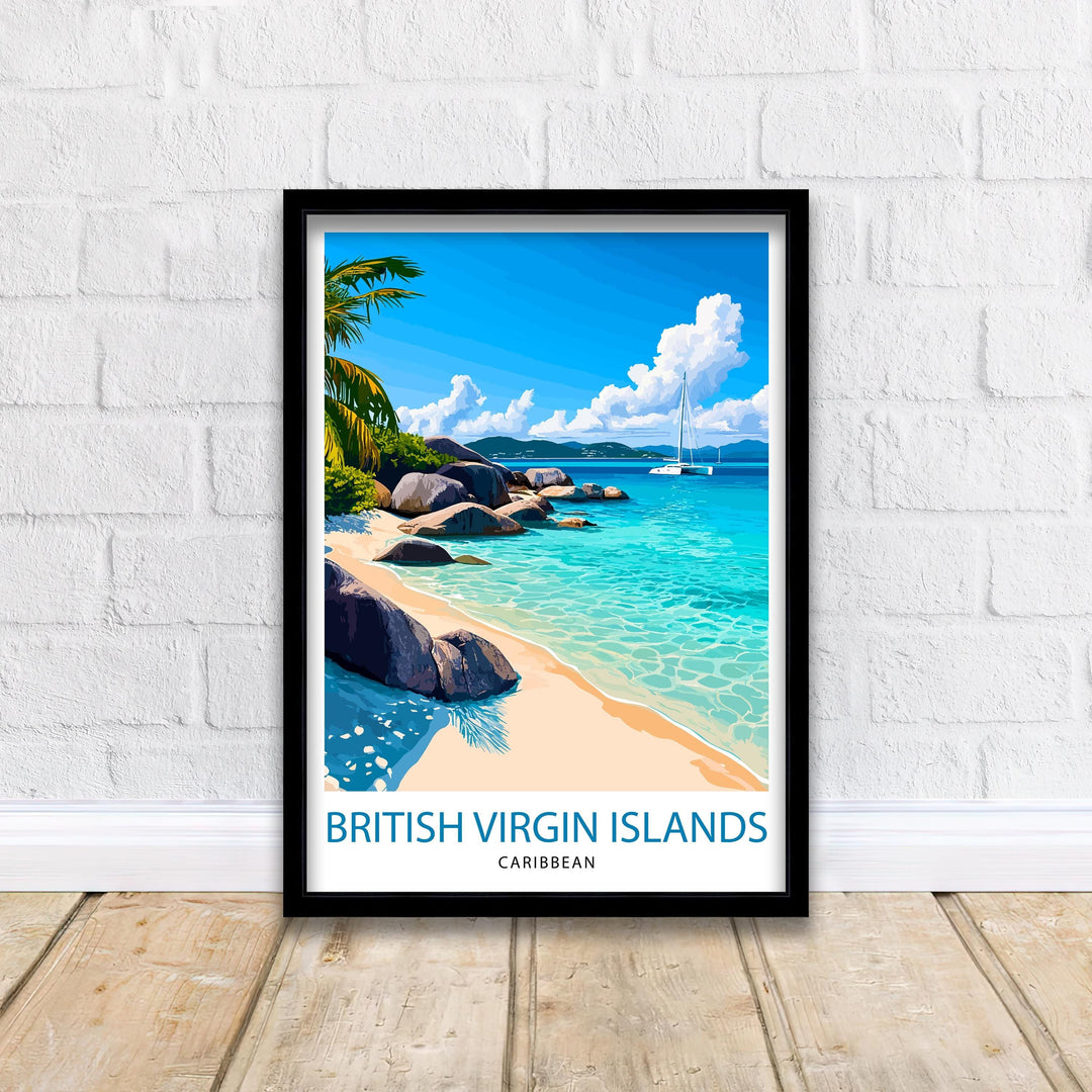 British Virgin Islands Travel Print Wall Decor Wall Art BVI Tropical Landscape Wall Hanging Home Décor Caribbean Gift Art Lovers Beach Art