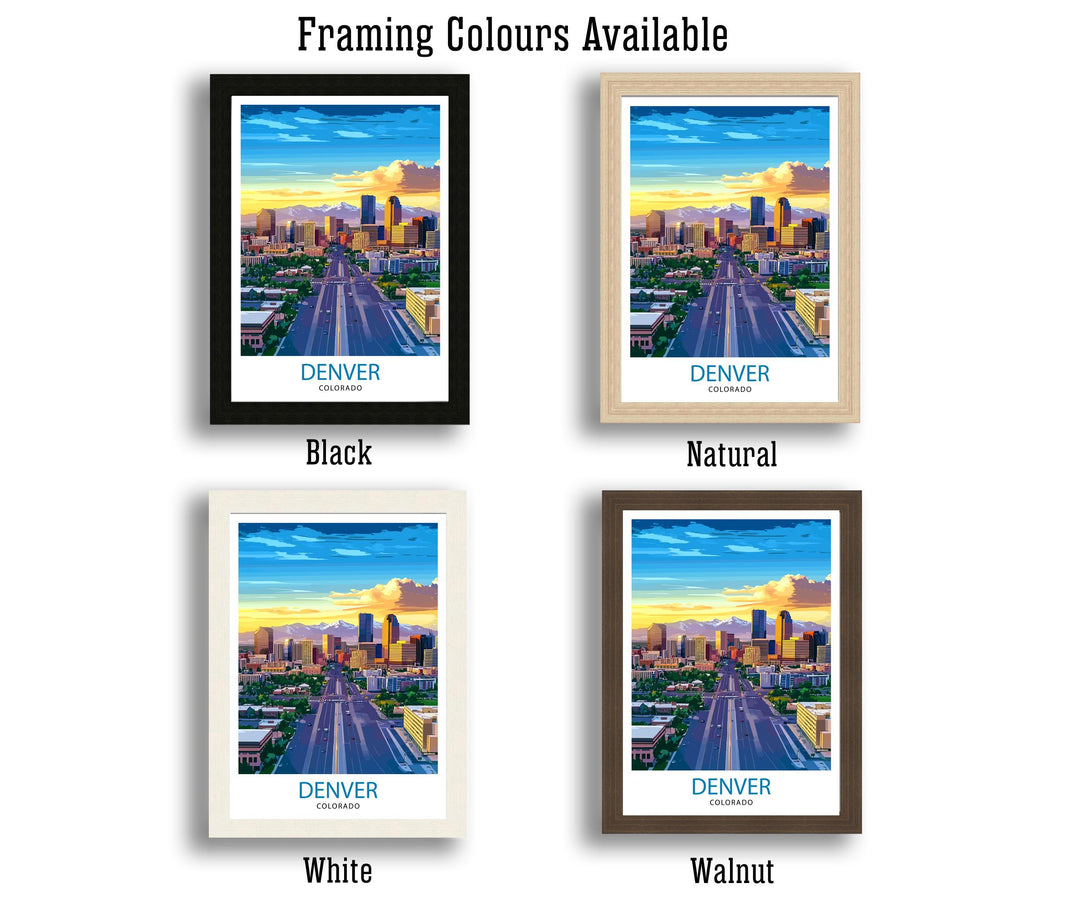 Denver Colorado Travel Print Wall Decor Wall Art Denver Skyline Wall Hanging Home Décor Mile High City Gift Art Lovers Urban Landscape Art