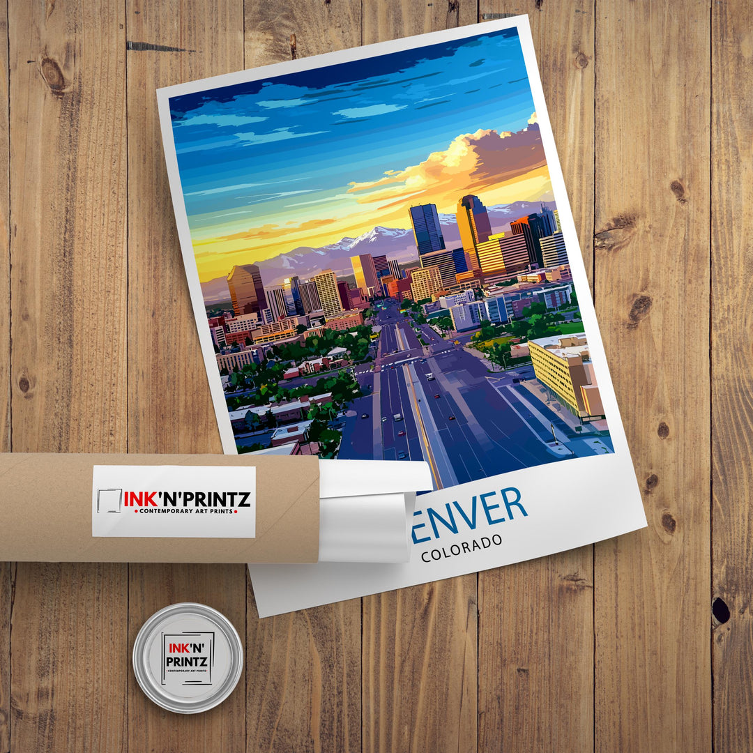 Denver Colorado Travel Print Wall Decor Wall Art Denver Skyline Wall Hanging Home Décor Mile High City Gift Art Lovers Urban Landscape Art