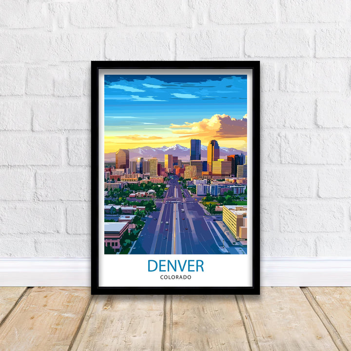 Denver Colorado Travel Print Wall Decor Wall Art Denver Skyline Wall Hanging Home Décor Mile High City Gift Art Lovers Urban Landscape Art