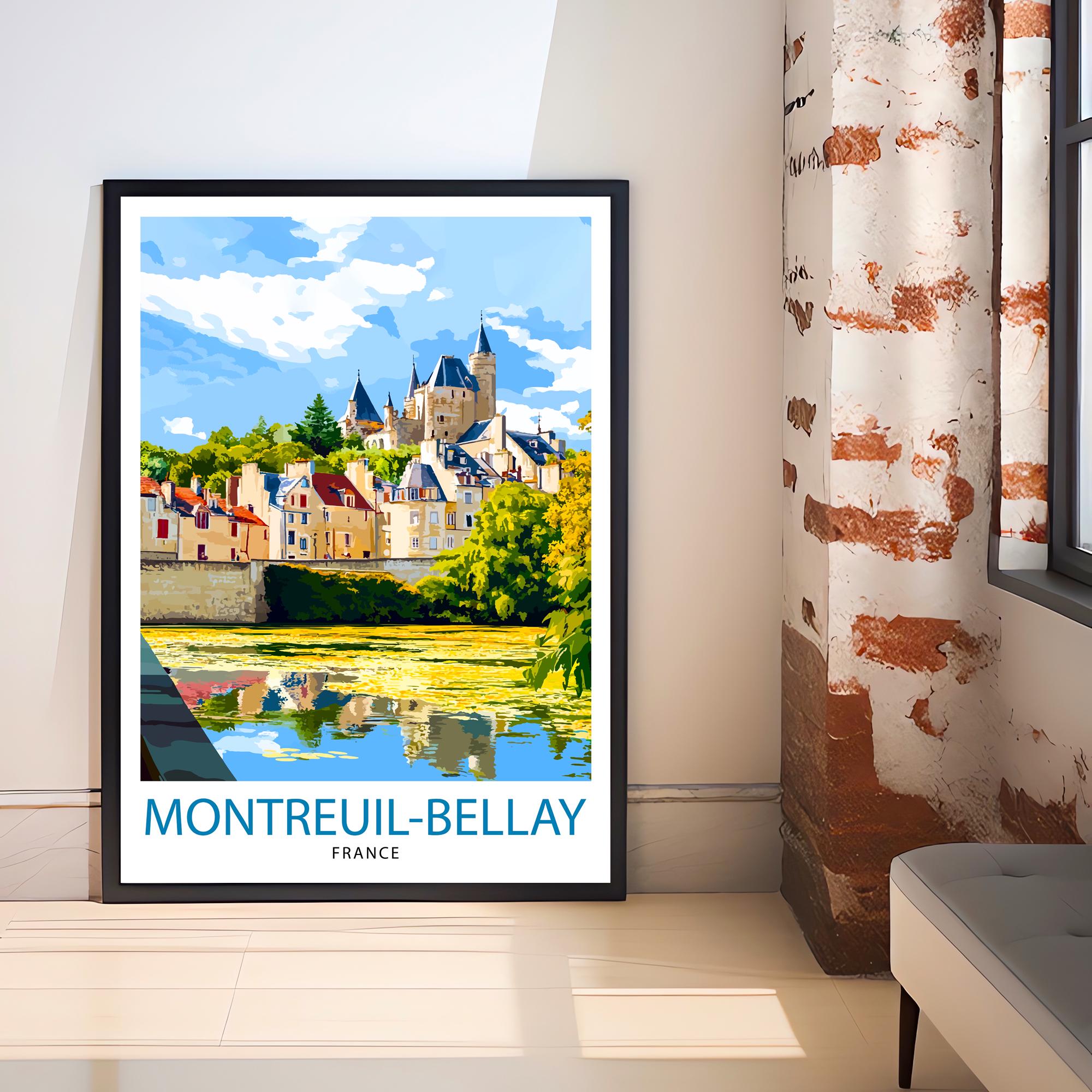 Montreuil-Bellay France Travel Print Wall Decor Wall Art Montreuil-Bellay Castle Landscape Wall Hanging Home Décor French Village Gift Art