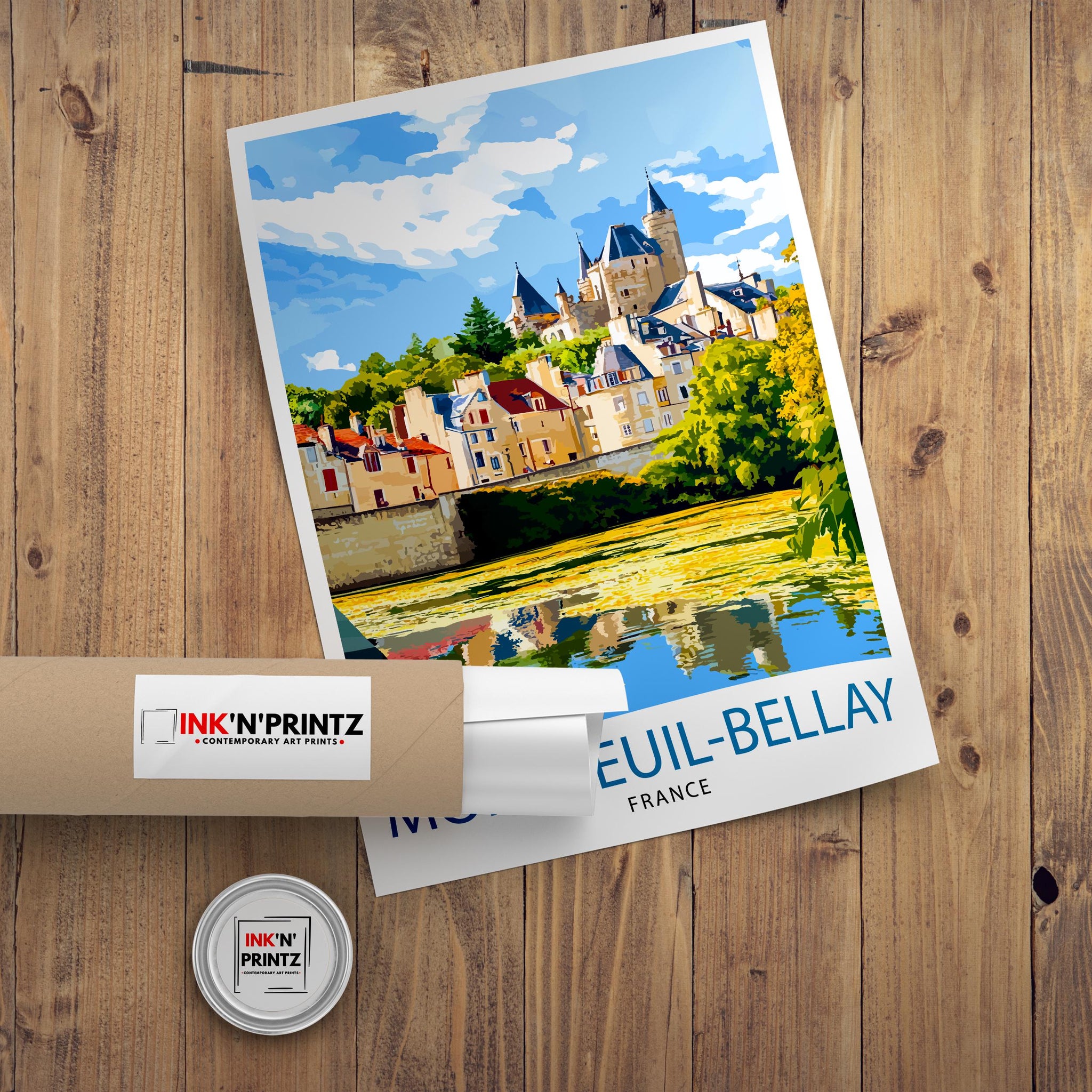 Montreuil-Bellay France Travel Print Wall Decor Wall Art Montreuil-Bellay Castle Landscape Wall Hanging Home Décor French Village Gift Art