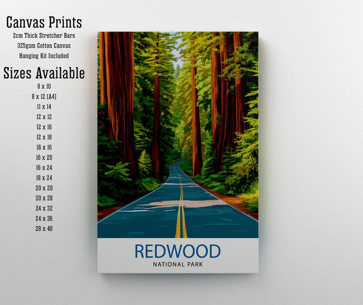 Redwood National Park California Travel Print Wall Decor Wall Art Redwood Forest Landscape Wall Hanging Home Décor National Park Gift Art