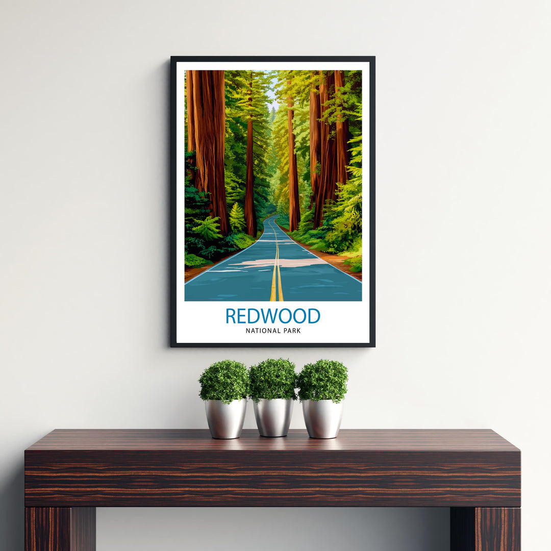 Redwood National Park California Travel Print Wall Decor Wall Art Redwood Forest Landscape Wall Hanging Home Décor National Park Gift Art