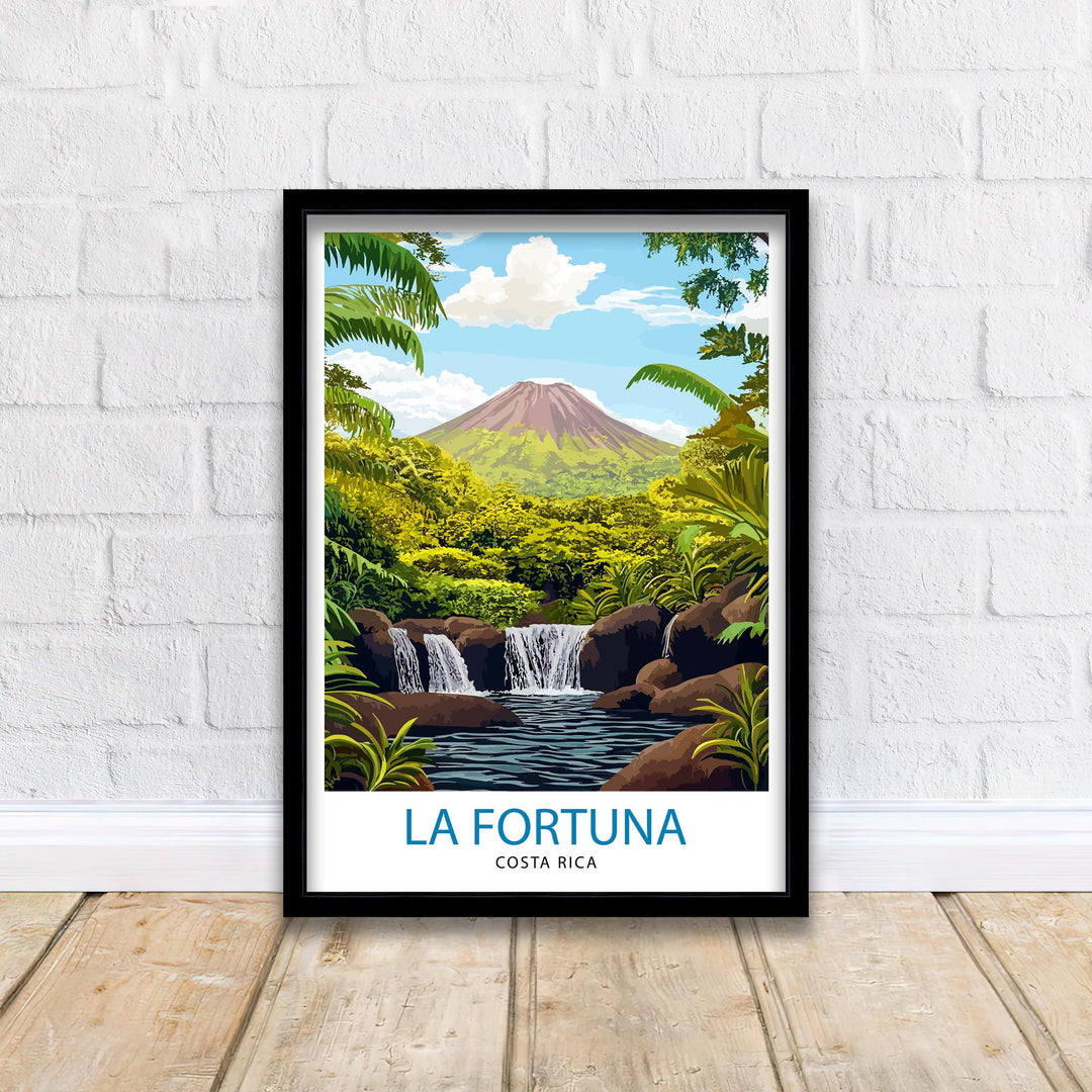 La Fortuna Costa Rica Travel Print Wall Decor Wall Art Arenal Volcano Landscape Wall Hanging Home Décor Tropical Paradise Gift Art Lovers