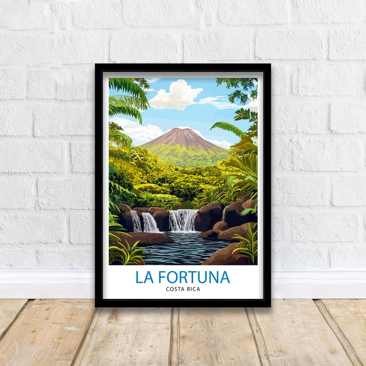 La Fortuna Costa Rica Travel Print Wall Decor Wall Art Arenal Volcano Landscape Wall Hanging Home Décor Tropical Paradise Gift Art Lovers