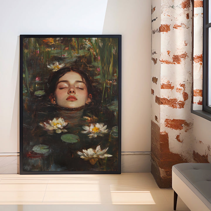 Ophelia Dark Academia Print Victorian Art Gothic Decor Antique Oil Painting Dark Academia Poster Rustic Vintage Wall Art