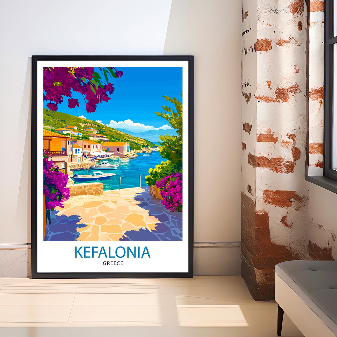 Kefalonia Greece Travel Print Wall Decor Wall Art Kefalonia Landscape Wall Hanging Home Décor Greek Island Gift Art Lovers Scenic Print