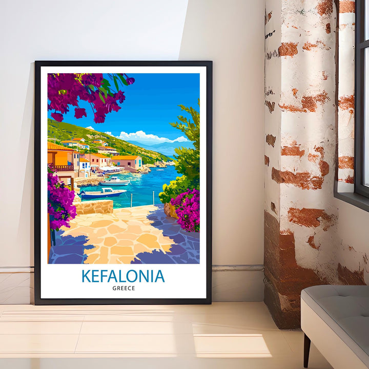 Kefalonia Greece Travel Print Wall Decor Wall Art Kefalonia Landscape Wall Hanging Home Décor Greek Island Gift Art Lovers Scenic Print